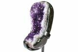 Deep-Purple Amethyst Geode With Metal Stand - Uruguay #368350-2